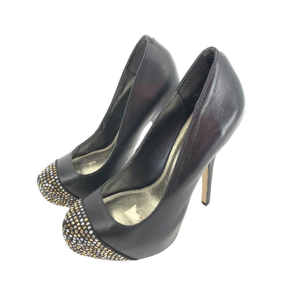 Bakers Black and Gold Studded Heels
